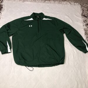 Under Armour Windbreaker Mens XL Green Pullover 1/4 Jacket Athleisure Y2K